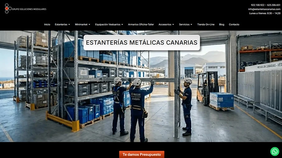 Diseño de web para Estanterías Canarias por Tendigital