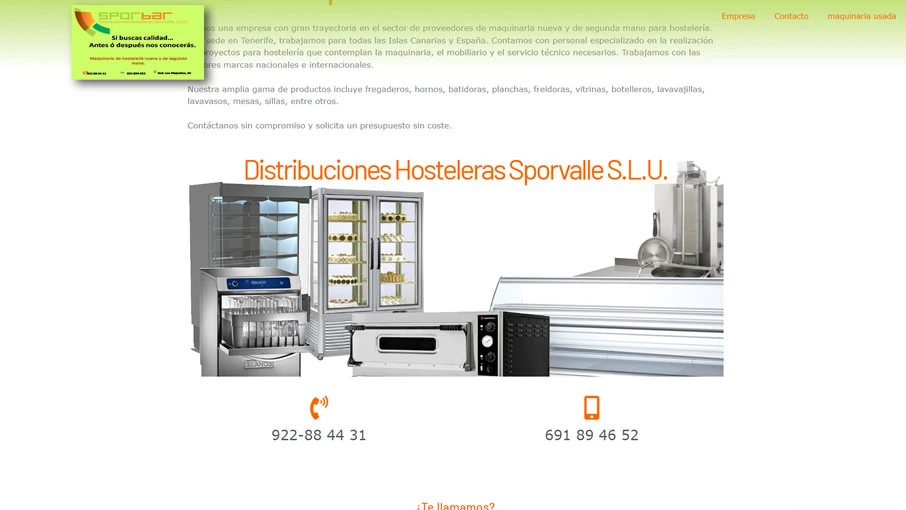 Diseño de web para Distribuciones Hosteleras Sporvalle por Tendigital