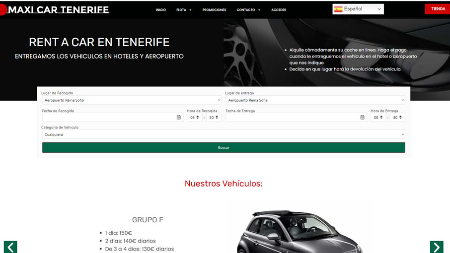 Diseño web de Maxicartenerife